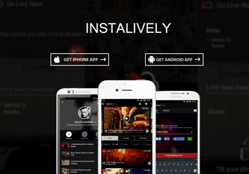Mobile App Development Package Example: InstaLively - Live Streaming App