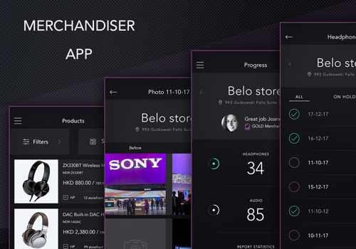 Mobile App Development Package Example: CRM for field-workers  Sony retailer's merchandise