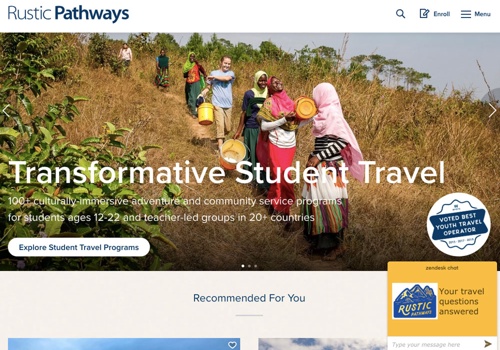 Web Design Package Example: Rustic Pathways