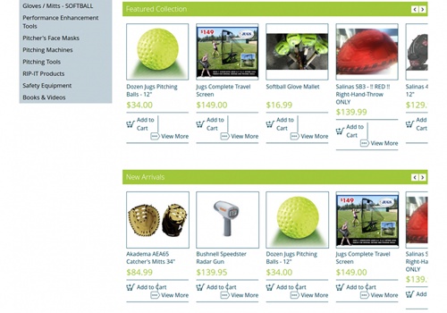 E-Commerce Development Package Example: SOFTBALL SOLUTIONS