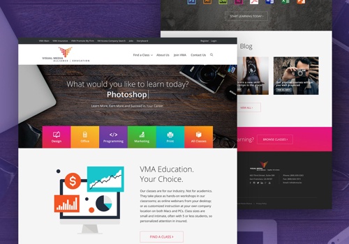 Web Design Package Example: Visual Media Alliance – Web Design & Development