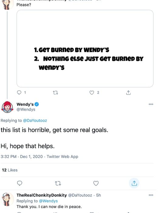 wendy's social media post