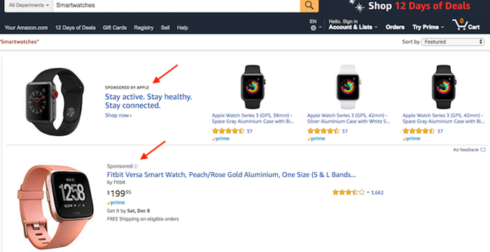 Amazon paid search ad