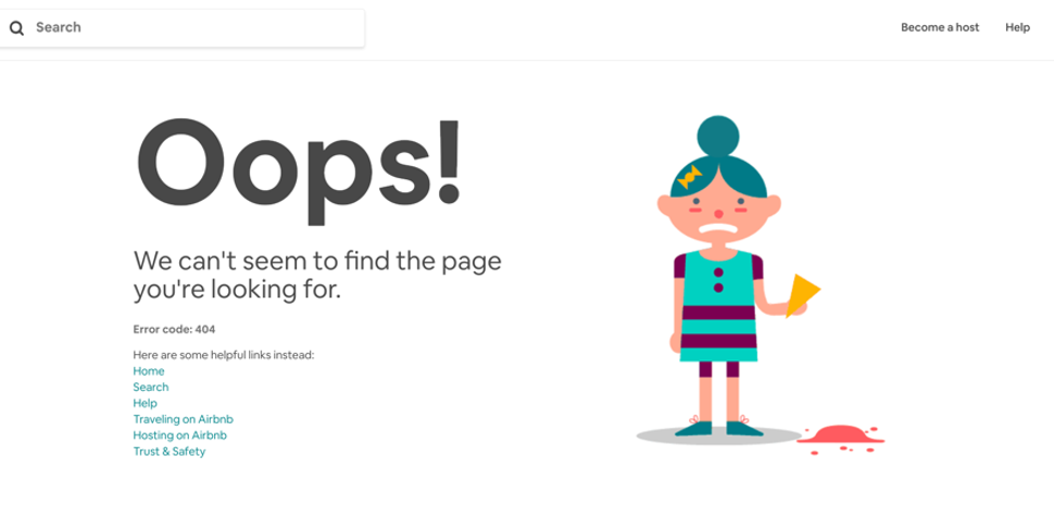 Airbnb 404 page