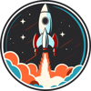 Orange Rocket Design Logo