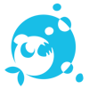 Fish Blowing Bubbles Logo