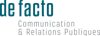 de facto communication & public relations Logo