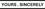 Yours Sincerely Logo
