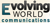 Evolving World Communications. Logo